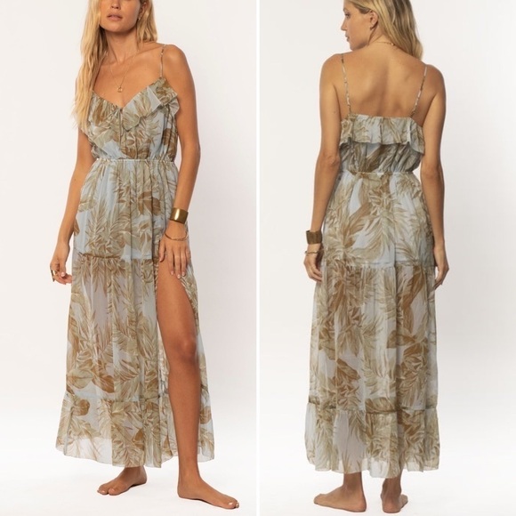 AMUSE Society Midsummer Floral Maxi Dress in Sea Wind | Size Large - Picture 16 of 16